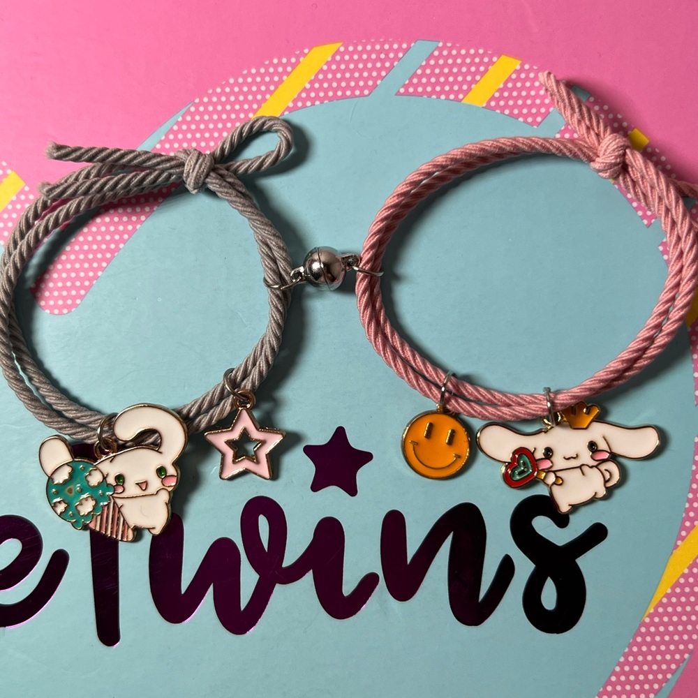 ⭐️$7 Cinnamoroll Magnetic Charm Bracelets Set BFF Friendship Christmas Gift